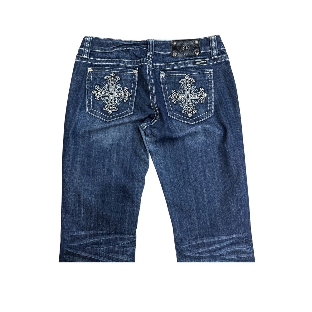Miss Me Stonewood Bootcut Jeans Rhinestone Cross JP5074X Dark Wash 32x33